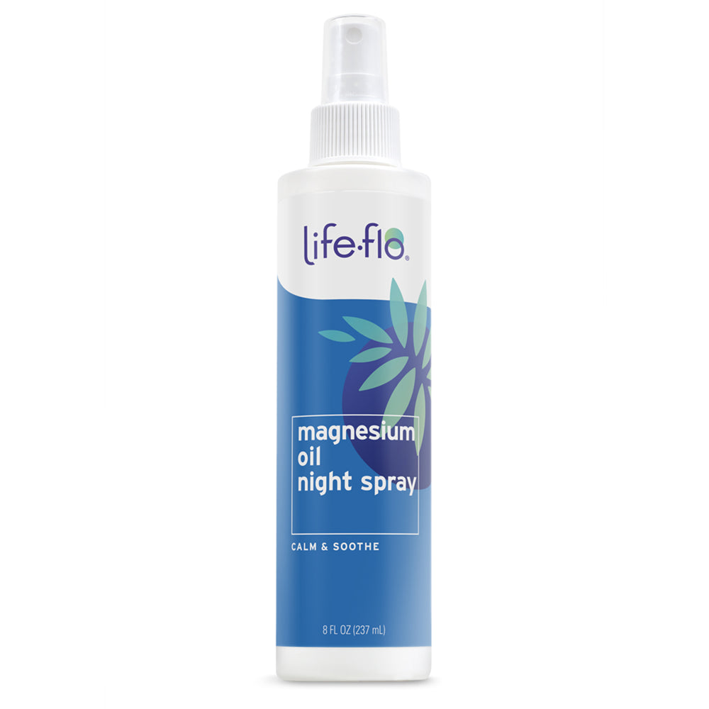 Life-Flo Magnesium Oil Night Spray | Magnesium Chloride from Zechstein Seabed | Massage onto Tired Muscles for Relaxation | with Arnica & Lavender | 8Oz