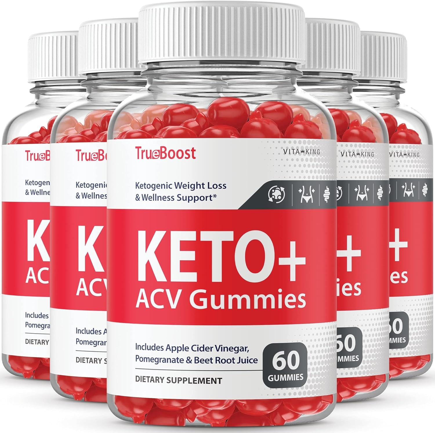 Vitaking (5 Pack) True Boost Keto Gummies True Boost ACV Gummies True Boost Keto ACV Gummy S True Boost Keto plus ACV Gummies (300 Gummies)