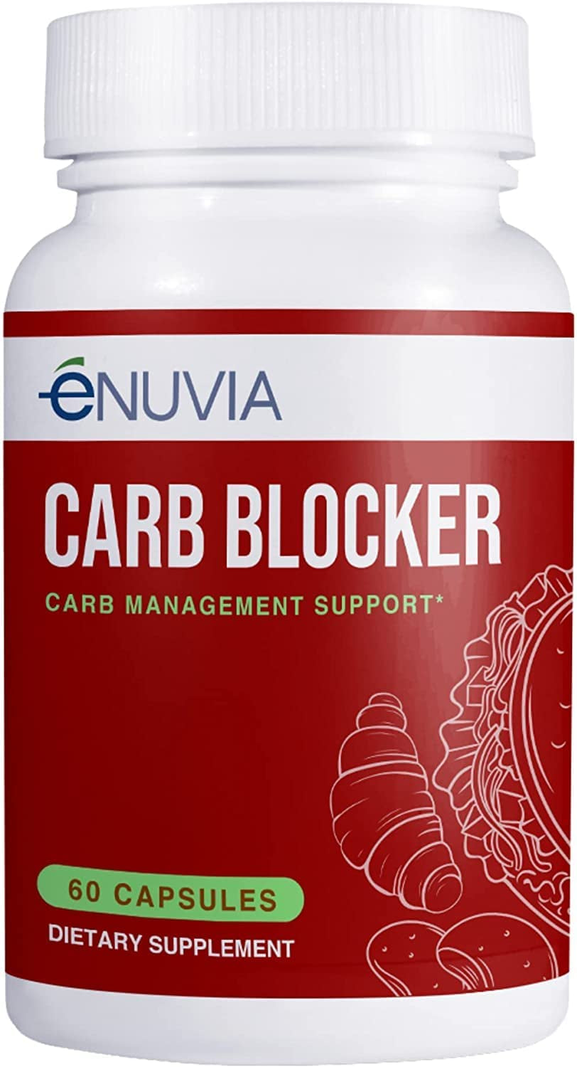 Enuvia Enuvia Carb Blocker - Plant-Based Carb Management Formula with Vitamin C for Keto or Low Carb Diet and Lifestyle - Supports Digestion, Immunity and Heart Health - Made in the USA - 60 Capsules