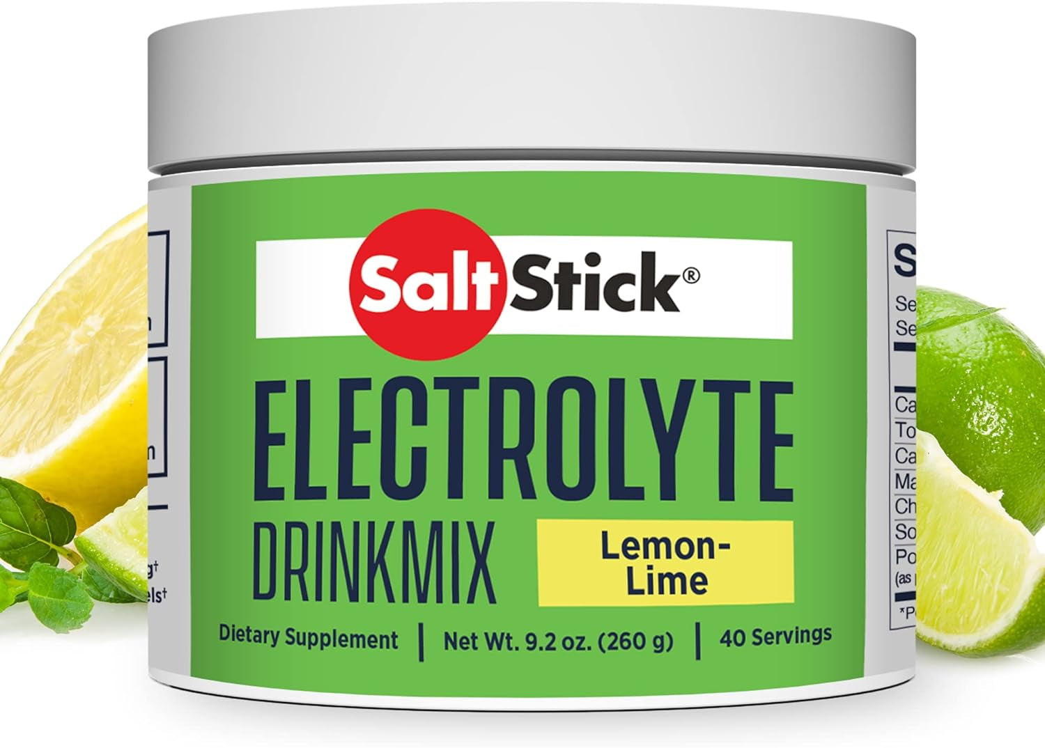 Saltstick Drinkmix Electrolyte Powder Sugar Free | Zero Sugar Electrolyte Drink Mix for Hydration | No Artificial Sweeteners | Lemon Lime | 40 Servings