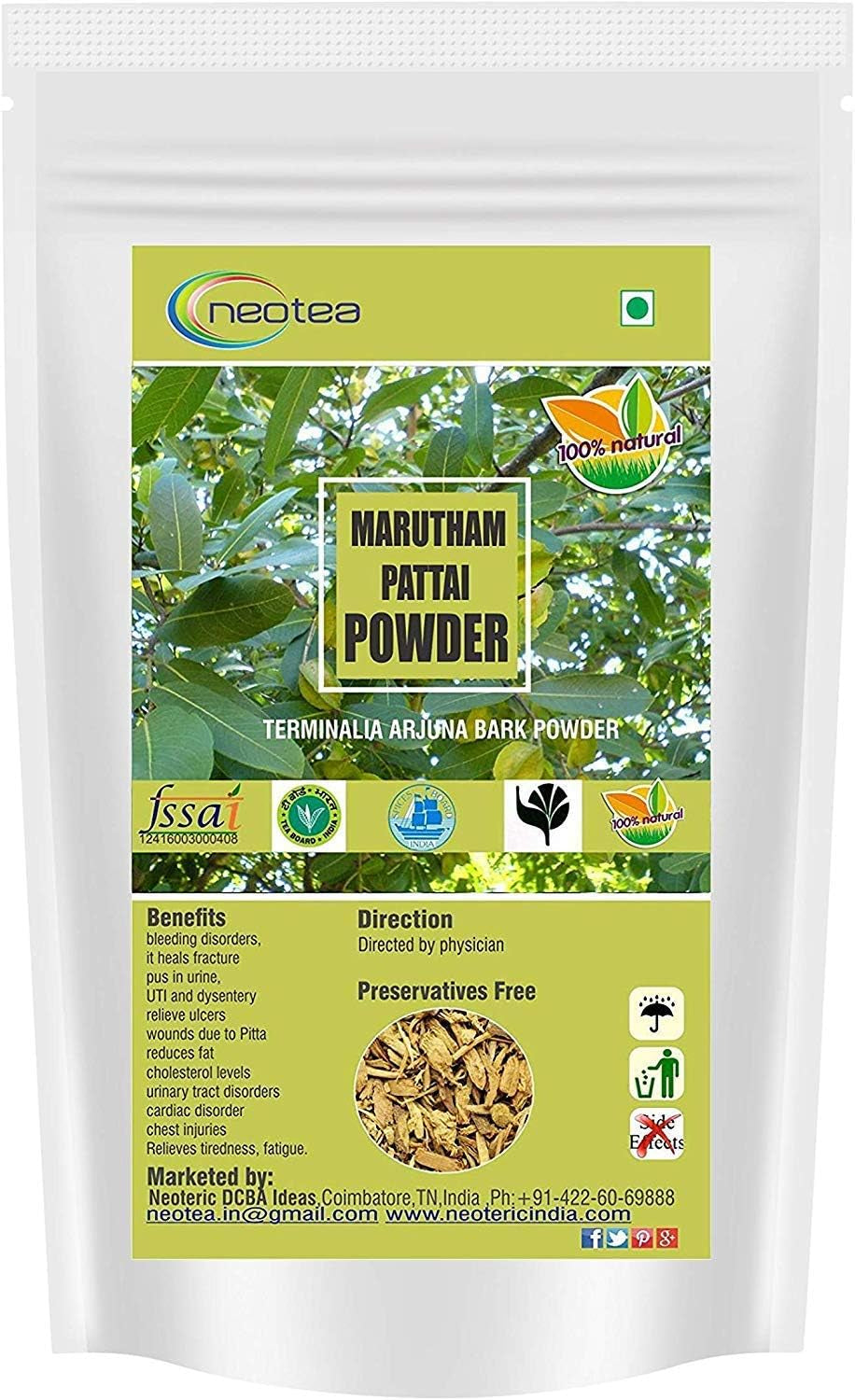 Pexal Neotea Marutham Pattai Powder (Terminalia Arjuna), 300 G