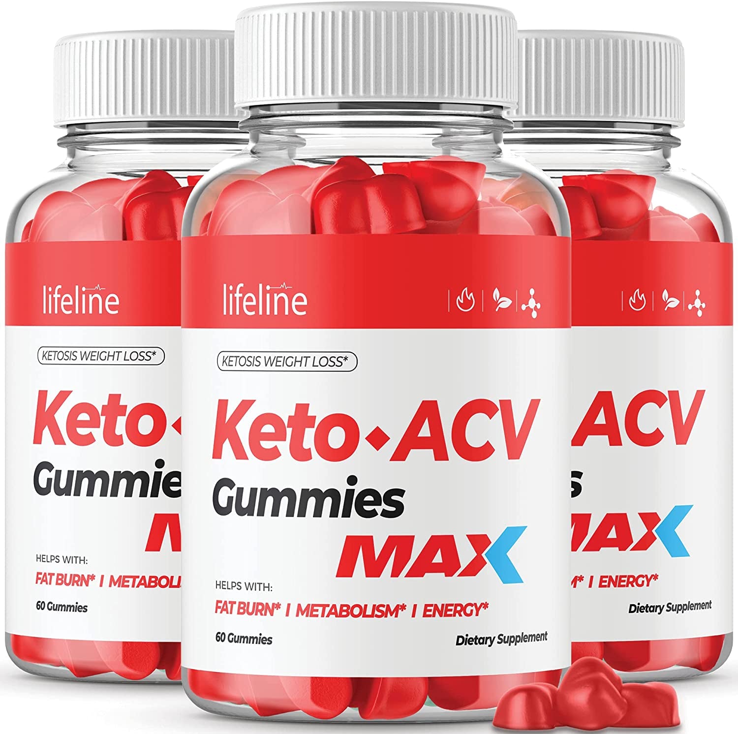 (3 Pack) Lifeline Keto Gummies, Max Strength New Formula Lifeline Keto ACV Gummies Advanced Formula Life Line Keto Gummies (180 Gummies)