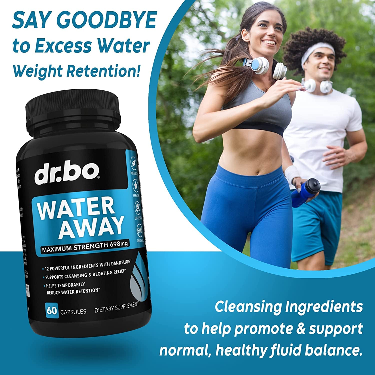 Water Pills Diuretics for Water Retention - Colon Cleanse Detox for Intestinal Cleansing - Water Away Pills Herbal Diuretic Supplements - Daily Constipation Relief Supplement Gut, Belly, Stomach Flush