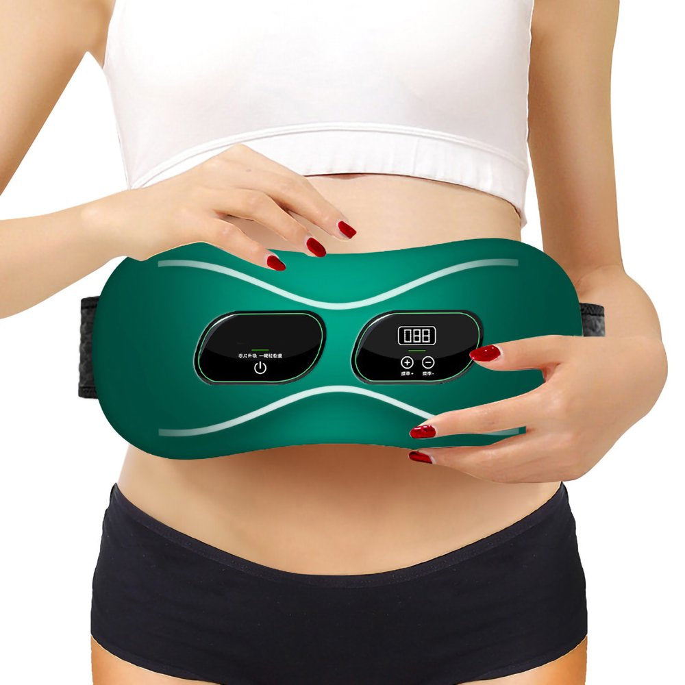 Slimming Belt Weight Loss Belt Massage Belt Slimming Belt Portable Weight Loss Machine Electrical Vibrating Abdominal Massager with 3 Mode for Women Green