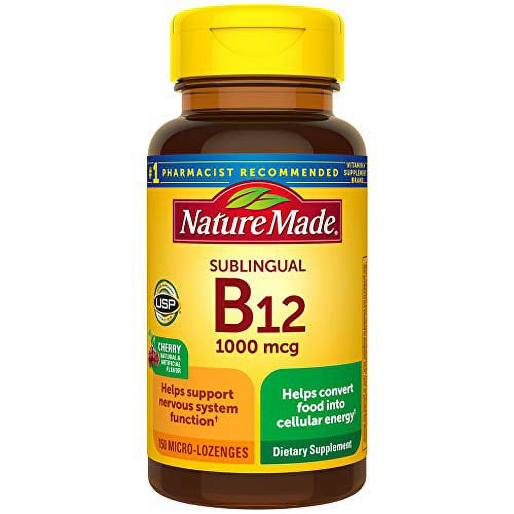 Nature Made Sublingual Vitamin B12 1000 Mcg, Dietary Supplement for Energy Metabolism Support, 150 Micro-Lozenges, 150 Day Supply