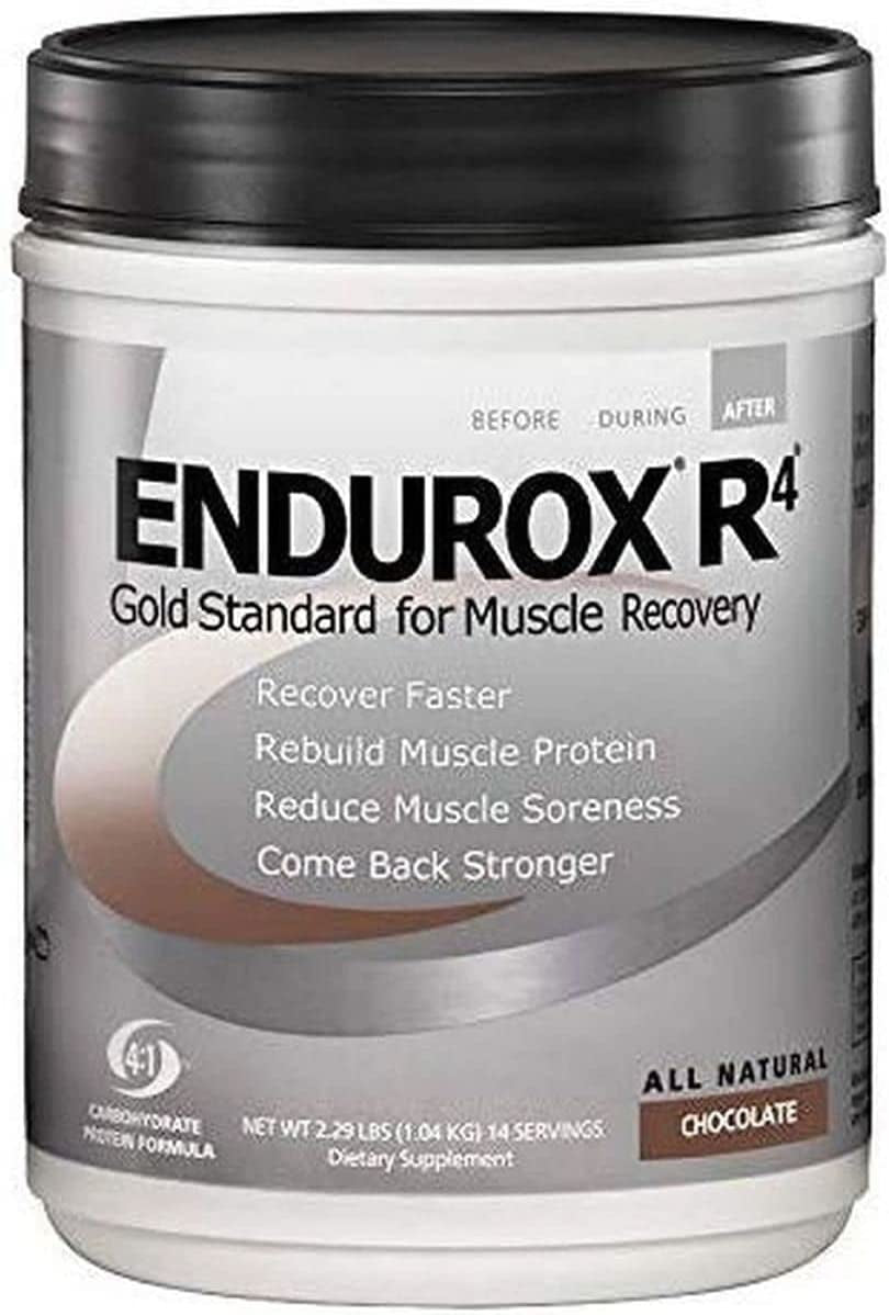Endurox Pacifichealth R4, Post Workout Recovery Drink Mix with Protein, Carbs, Electrolytes and Antioxidants for Superior Muscle Recovery, Net Wt. 2.29 Lb, 14 Serving (Chocolate) with Shaker