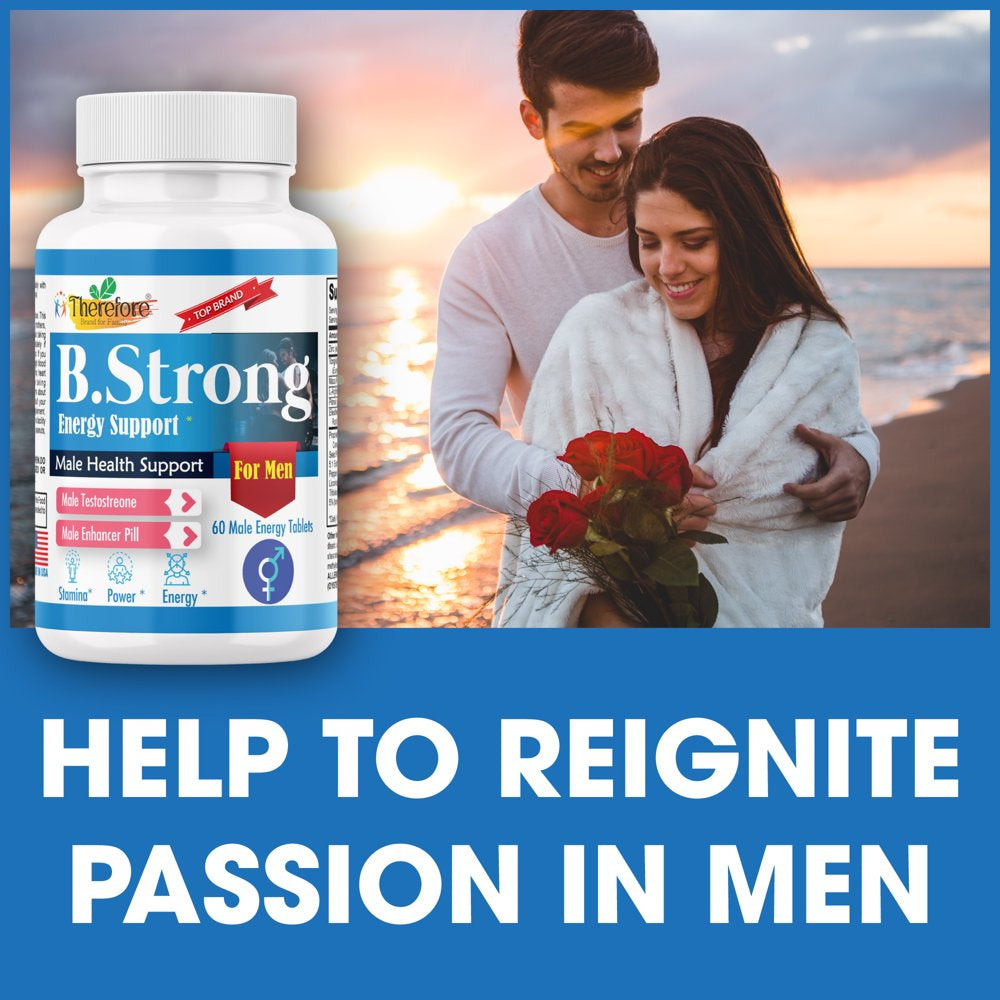 B.Strong Testosterone Booster for Men, Enhancing Supplement, Libido Support 60 Veggie Tablets by Therefore