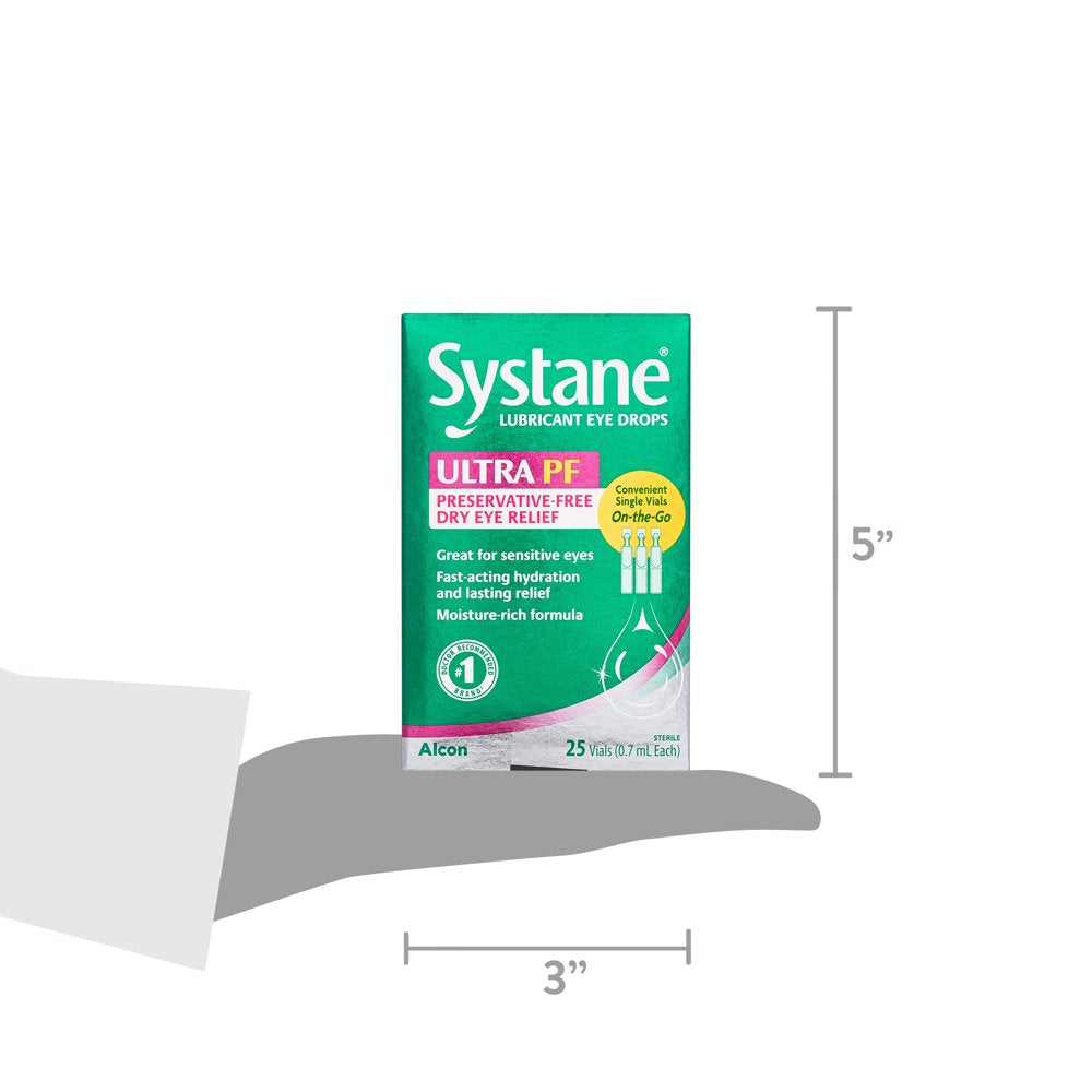 Systane Ultra Lubricant Eye Drops for Dry Eye Symptoms, 25 Preservative-Free Single Use Vials