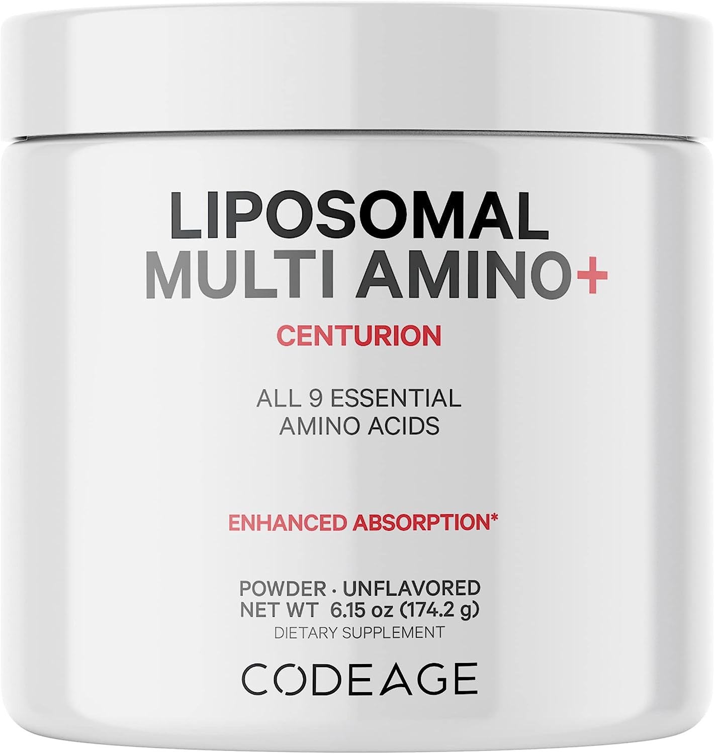 Codeage Multi Amino+ BCAA Powder Supplement - EAA Supplement All 9 Essential Amino Acids, Branched-Chain Amino Acid, Sport Pre & Post Workout, Muscles Recovery, Liposomal Delivery, Non-Gmo, 6.15 Oz