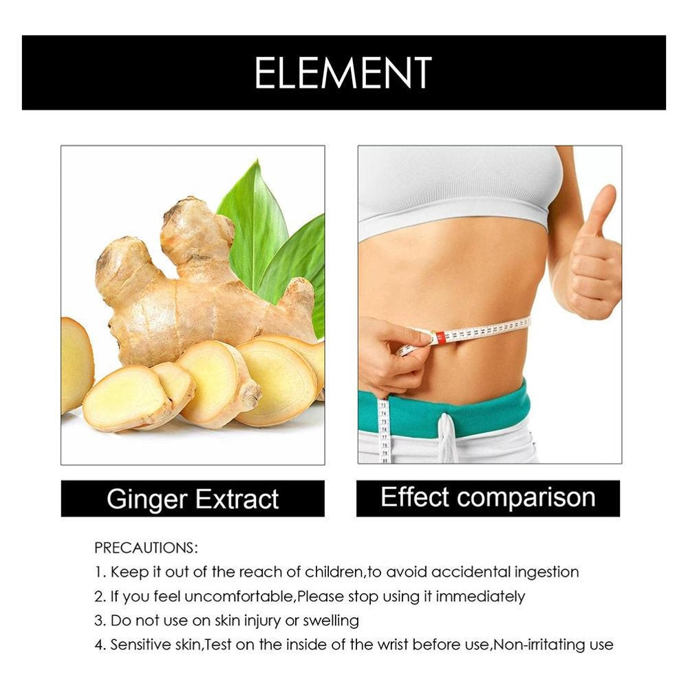 Ginger Slimming Essential Oil Roller 50Ml Natural Fat Burning Weight Loss Body Slimming Massage Ball Skin Tightening Oil