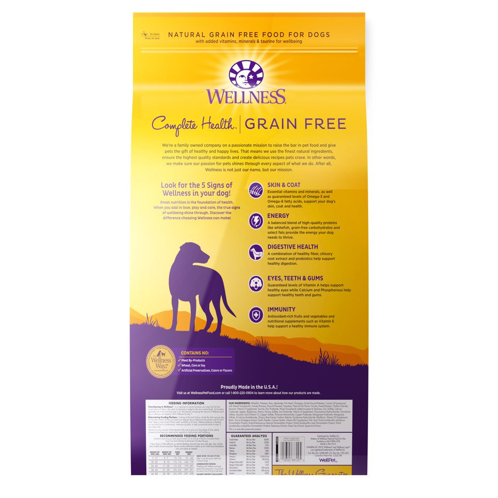 Wellness Complete Health Natural Grain Free Dry Dog Food, Whitefish, 24-Pound Bag