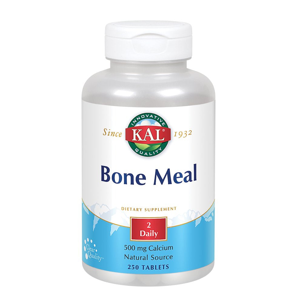 KAL Bone Meal Tablets | Great Source of Calcium & Other Key Minerals | Healthy Bones, Teeth, Nerves, Muscular Function Support | 250 Tablets