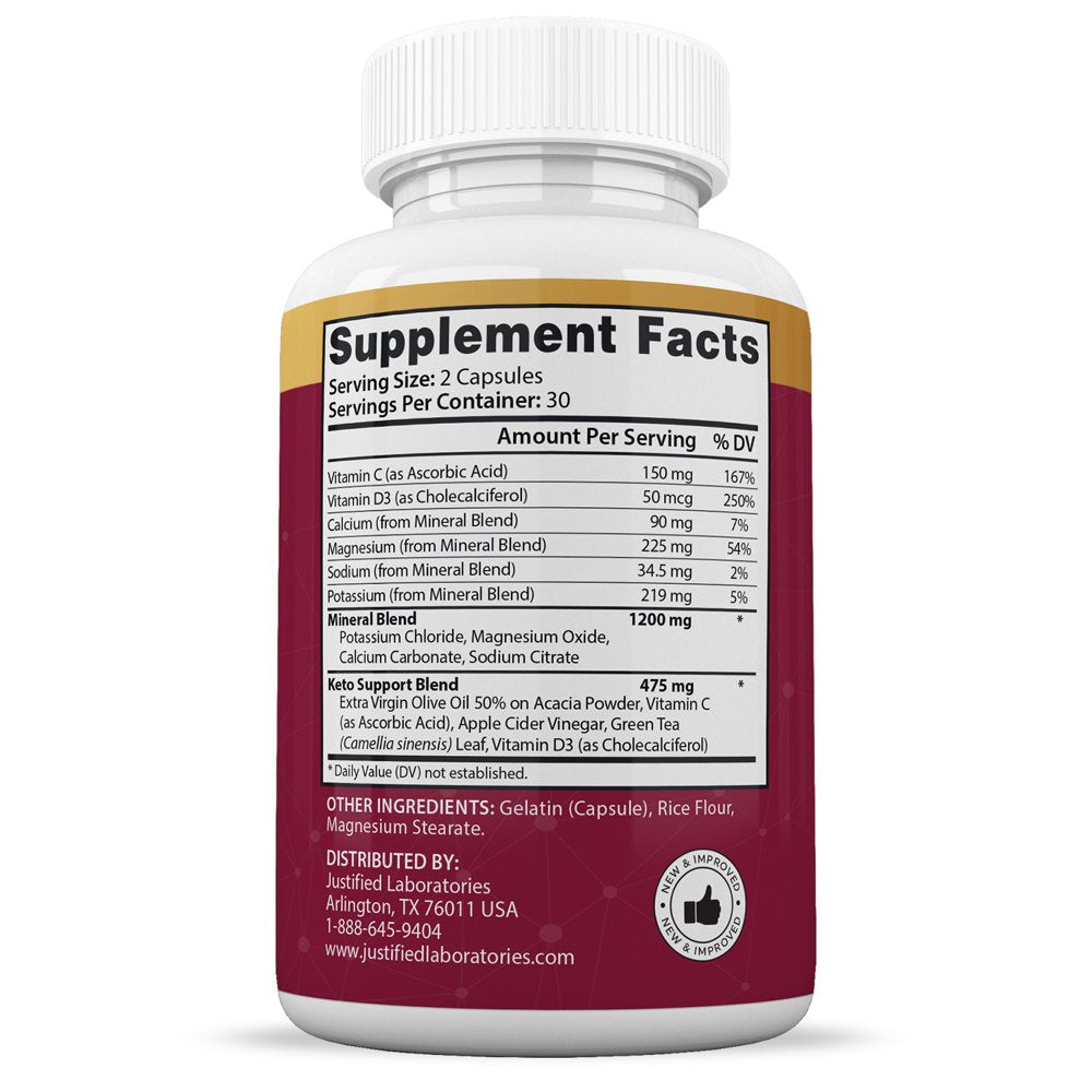 (5 Pack) Justified Laboratories Great Results Keto ACV MAX Pills 1675Mg Dietary Supplement 300 Capsules