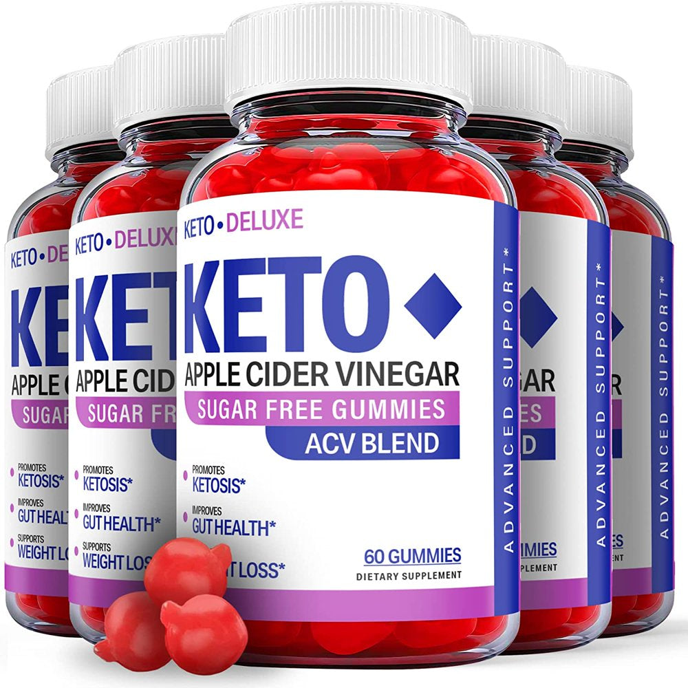 (5 Pack) Deluxe Keto ACV Gummies - Supplement for Weight Loss - Energy & Focus Boosting Dietary Supplements for Weight Management & Metabolism - Fat Burn - 300 Gummies