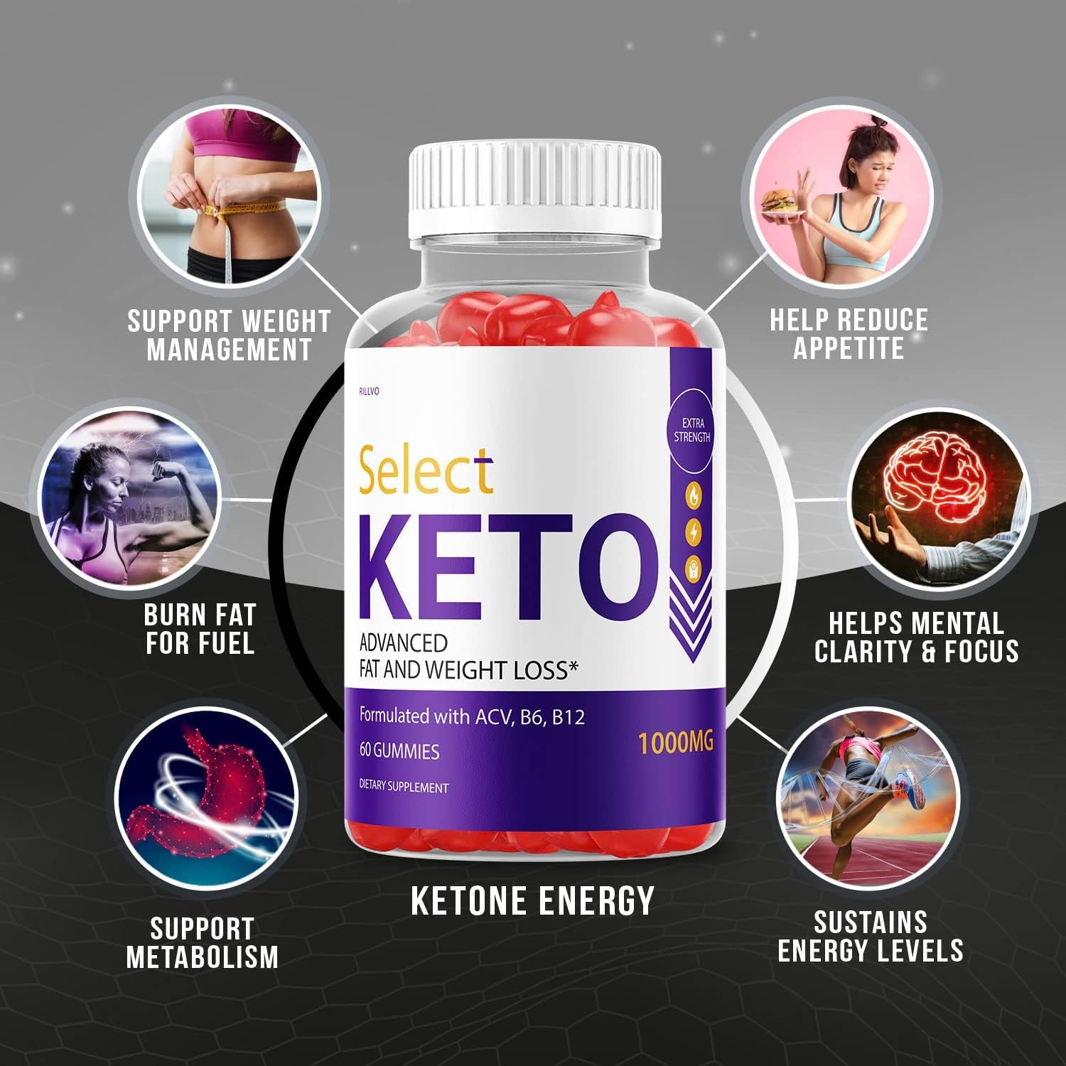 Select Keto Gummies Apple Cider Vinegar Select Keto ACV Gummies Advanced Formula (60 Gummies)