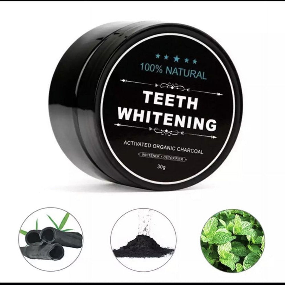 100% Organic Coconut Natural Teeth Whitening Charcoal Powder-Remove Stains