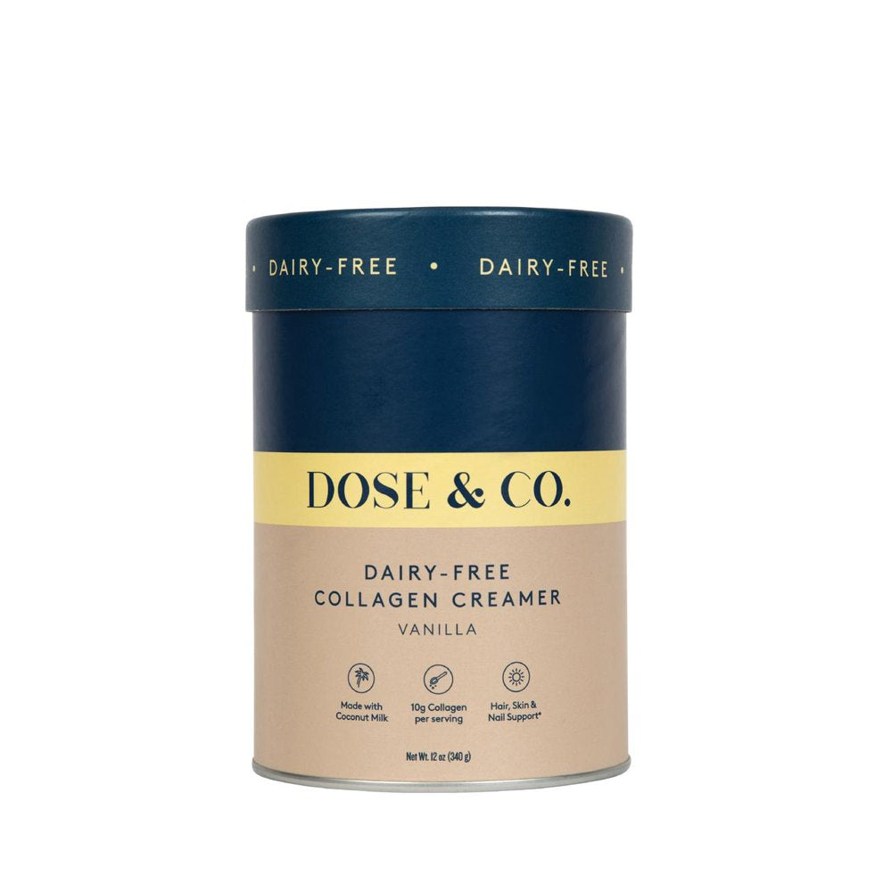 Dose & Co Collagen Dairy-Free Powdered Creamer, Vanilla, 340G (12Oz)