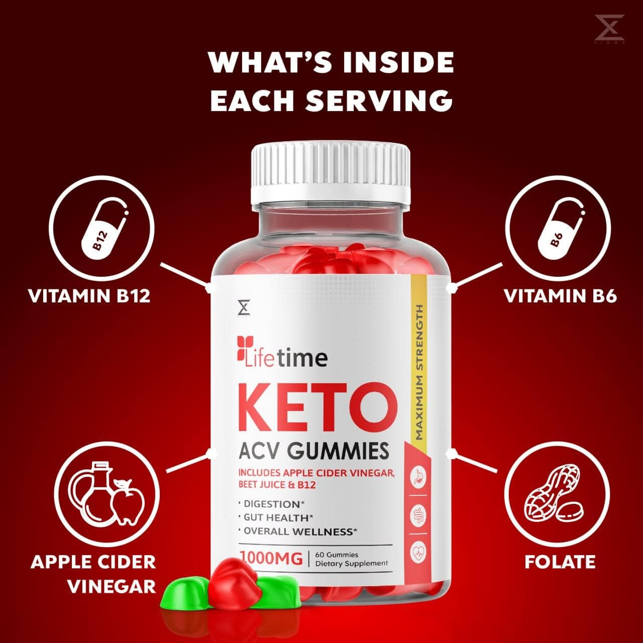 (5 Pack) Lifetime Keto plus ACV Gummies with Pomegranate Lifetime Keto plus ACV Gummies Advanced Life Time Keto Apple Cider Vinegar Gummy (300 Gummies)