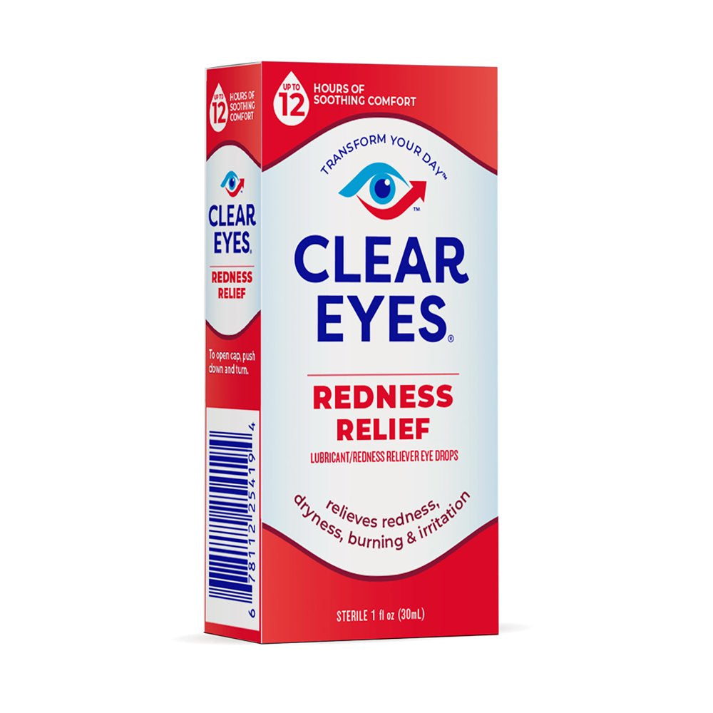 Clear Eyes Redness Eye Relief Lubricant Eye Drops, 1.0 Fl Oz