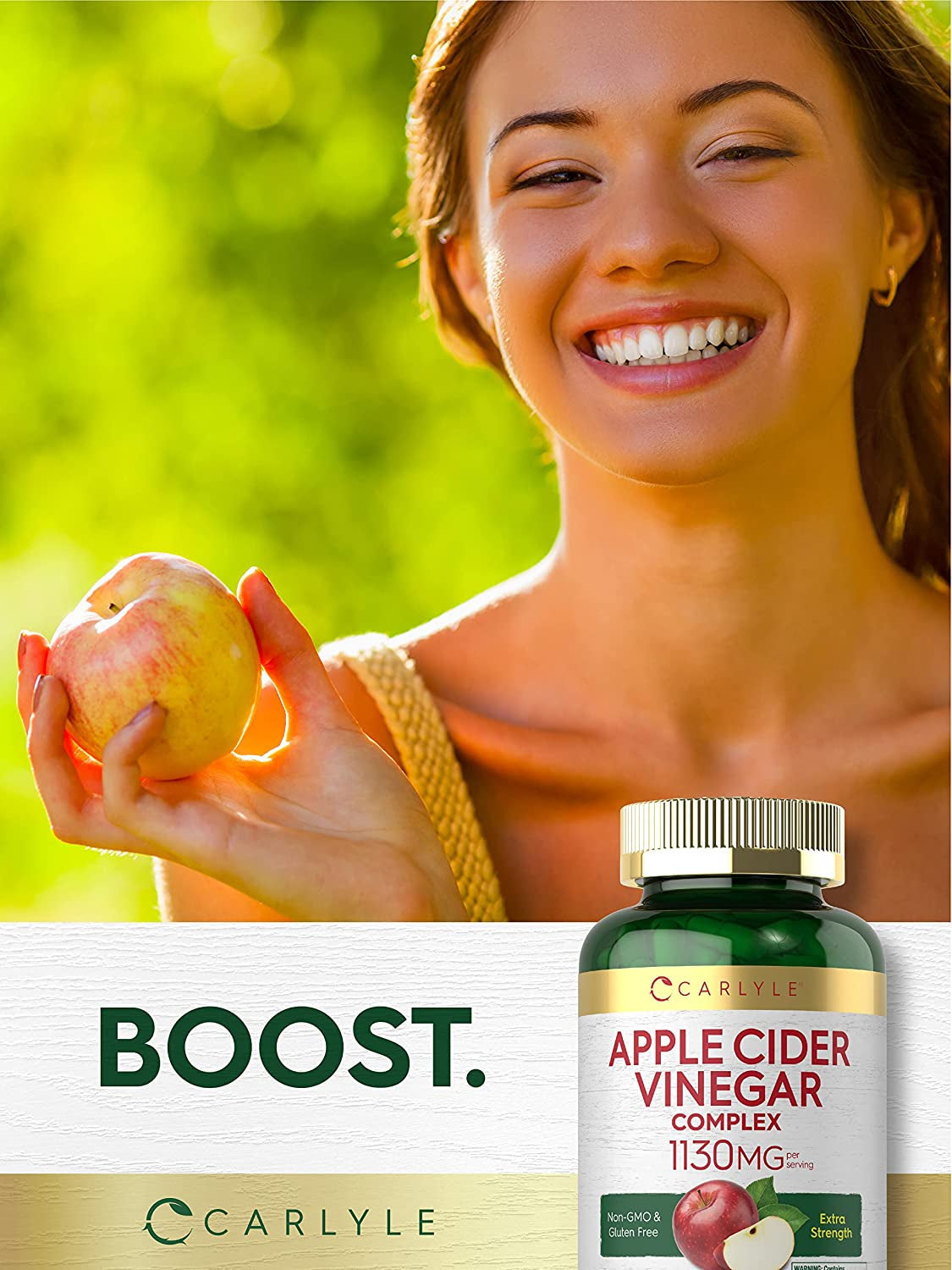 Carlyle Apple Cider Vinegar Complex Capsules | 200 Pills | with Cayenne and Ginger | Non-Gmo & Gluten Free Supplement