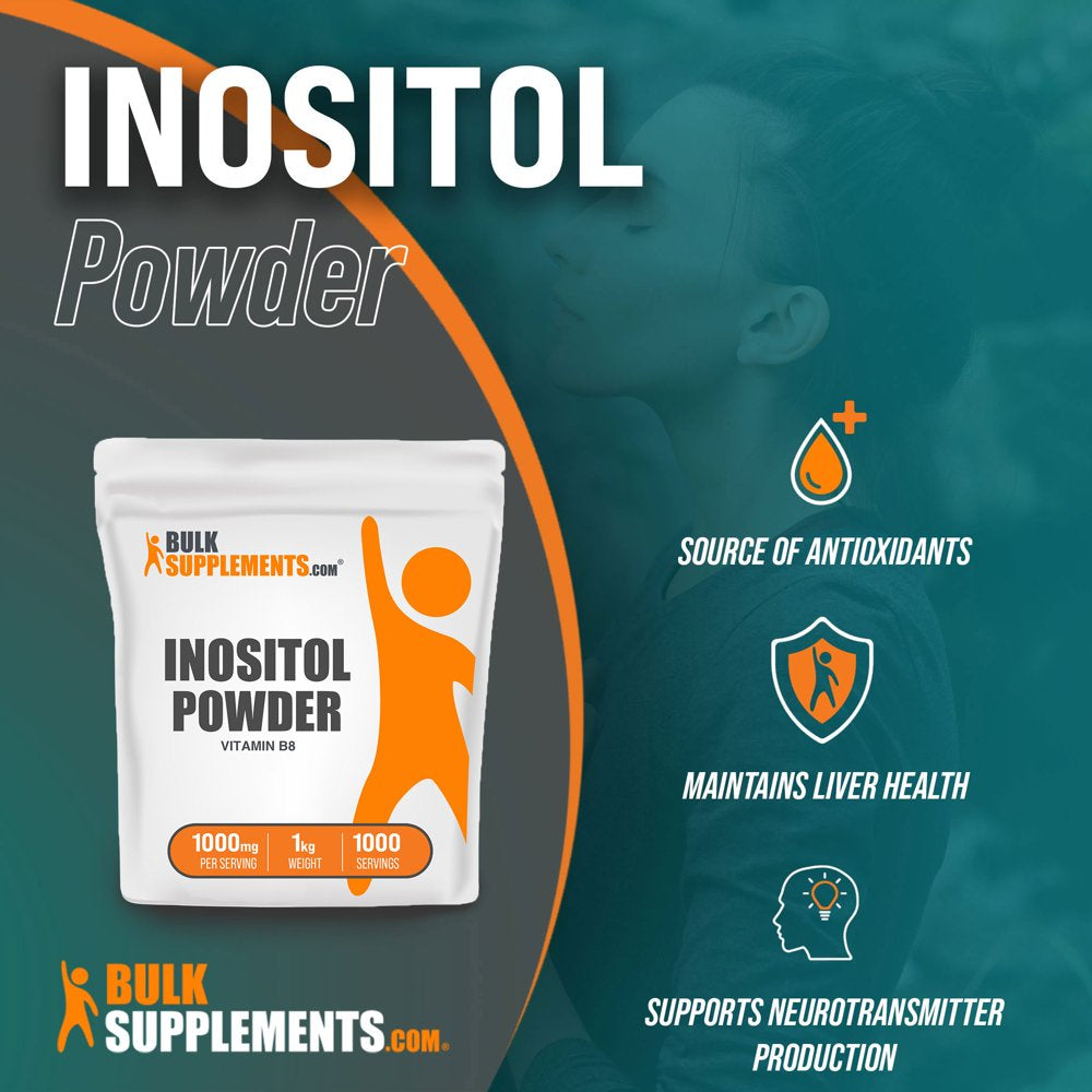 Bulksupplements.Com Inositol Powder, 1000Mg - Vitamin B8 Supplement for Brain, Heart, & Lung Support (1Kg - 1000 Servings)