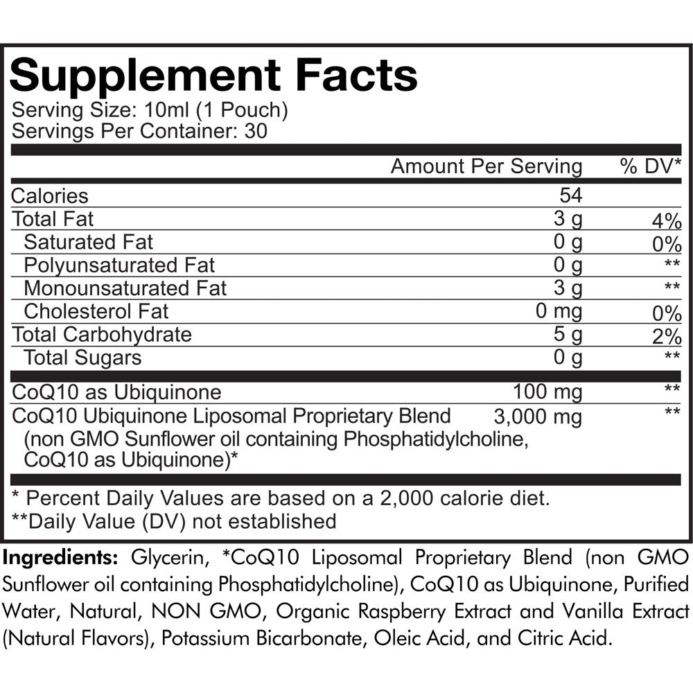 Codeage Nanofood Wonder Heart Liquid Coq10 Liposomal Ubiquinone Supplement, Phosphatidylcholine, 30 Pouches