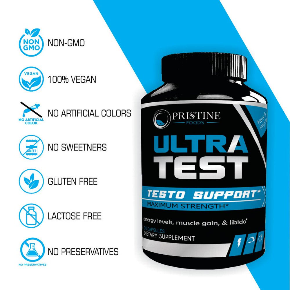 Ultra Test Men'S Testosterone Booster Supplement 90 Capsules X 2 Pack