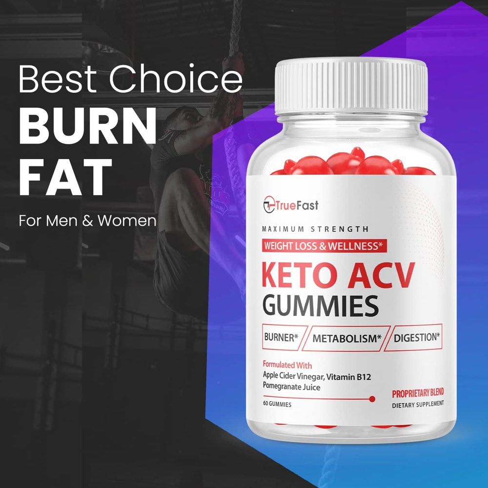 (1 Pack) True Fast Keto ACV Gummies - Supplement for Weight Loss - Energy & Focus Boosting Dietary Supplements for Weight Management & Metabolism - Fat Burn - 60 Gummies