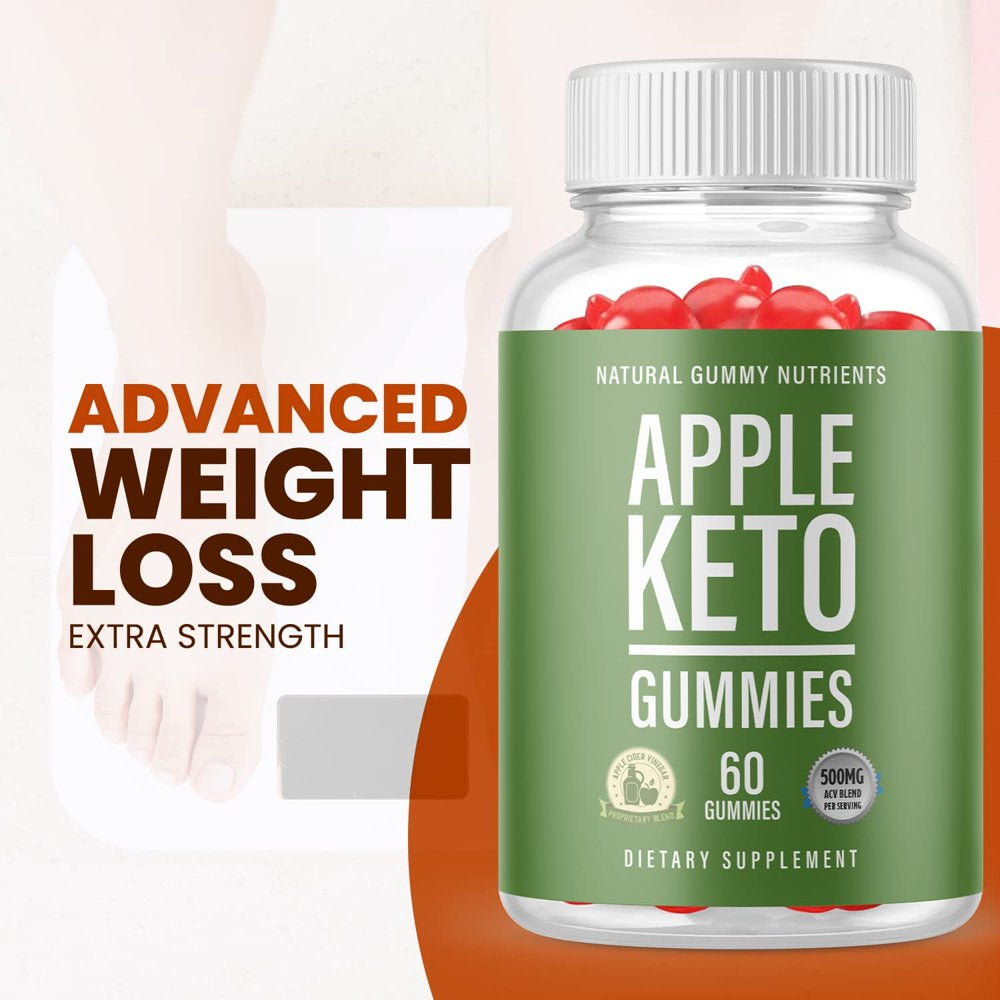 (1 Pack) Apple Keto Gummies - Supplement for Weight Loss - Energy & Focus Boosting Dietary Supplements for Weight Management & Metabolism - Fat Burn - 60 Gummies