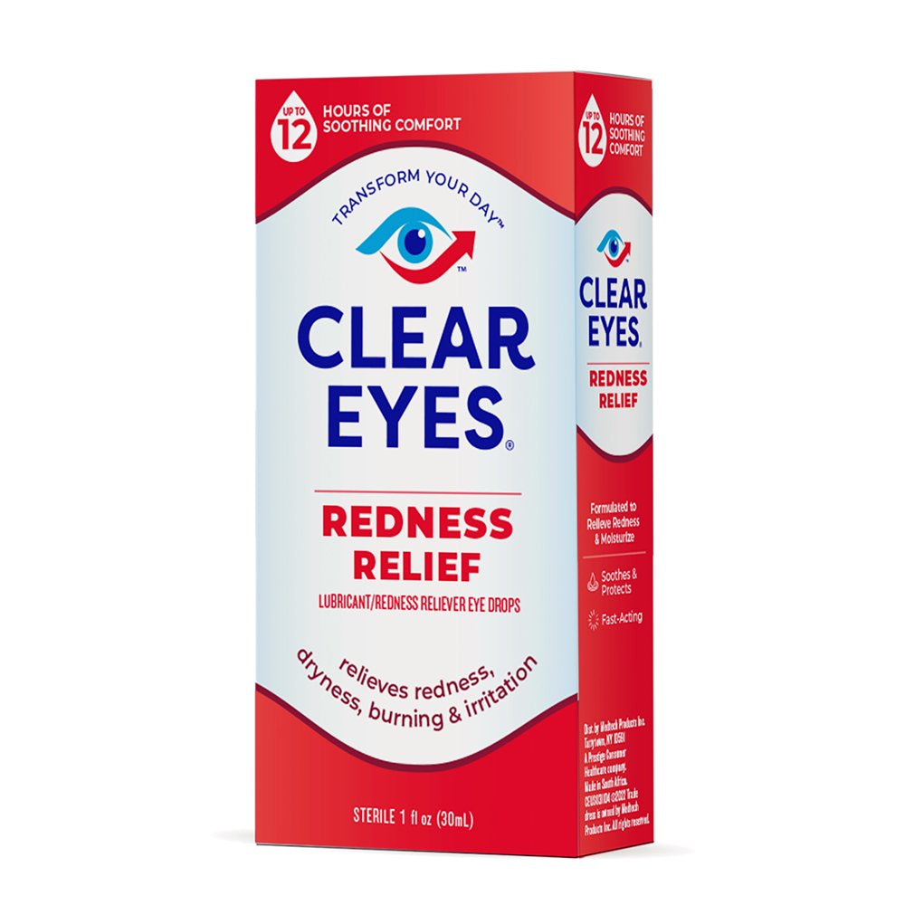 Clear Eyes Redness Eye Relief Lubricant Eye Drops, 1.0 Fl Oz