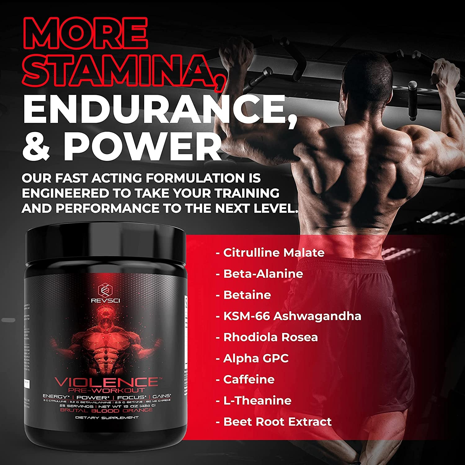 Violence Pre Workout Powder for Men - Precision Dosed Preworkout for Men & Women - Pump Pre Workout Men Keto Energy Drink Powder - 180Mg Natural Caffeine, L Citrulline Malate, Beta Alanine Powder