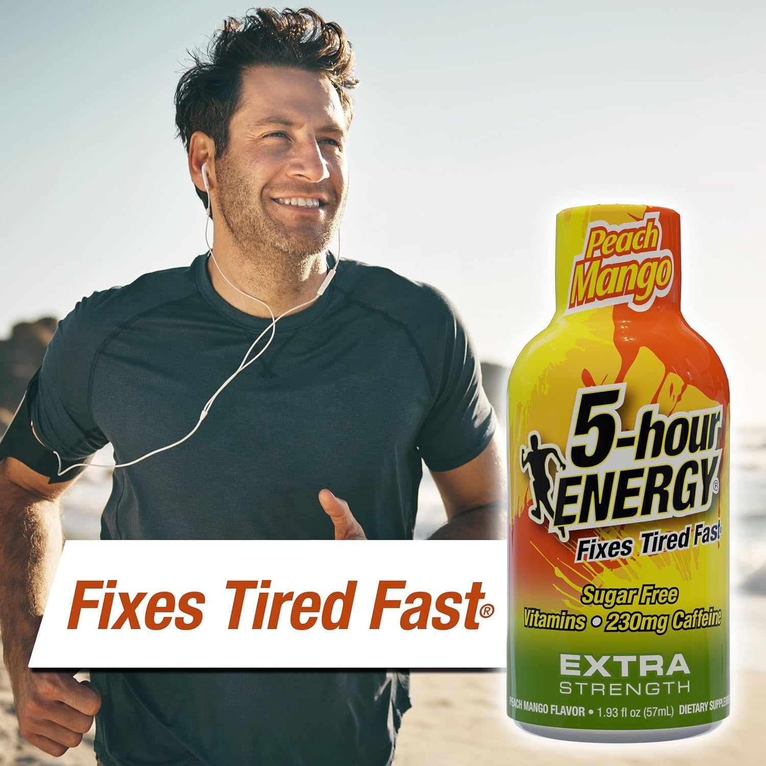 5-Hour ENERGY Extra Strength Energy Shot | Peach Mango Flavor | 1.93 Oz. | 24 Count | Sugar-Free & Zero Calories | B-Vitamins & Amino Acids | 230Mg Caffeinated Energy Shot | Dietary Supplement