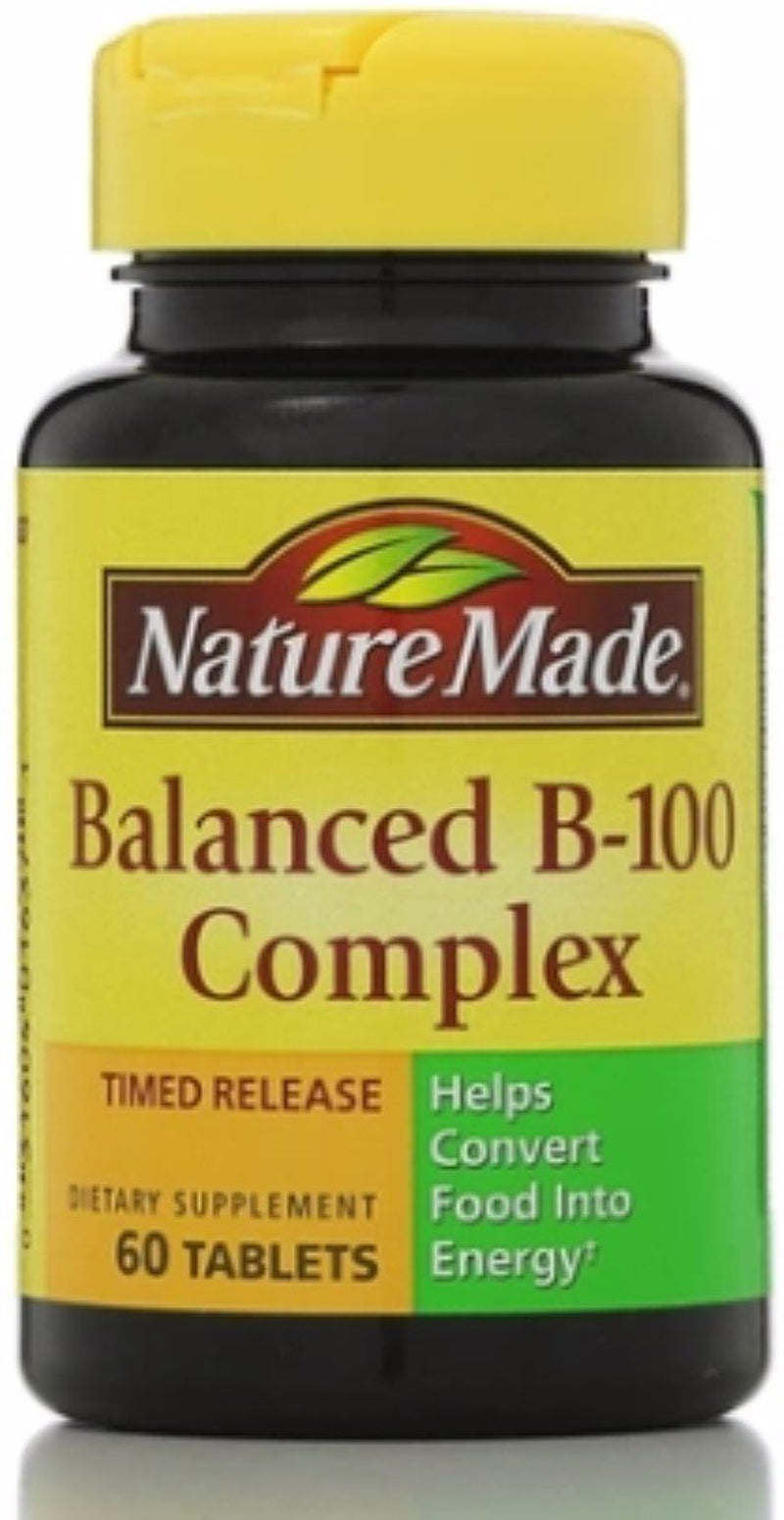 Nature Made Balanced Vitamin B-100 Complex Tablets 60 Ea (Pack of 2)