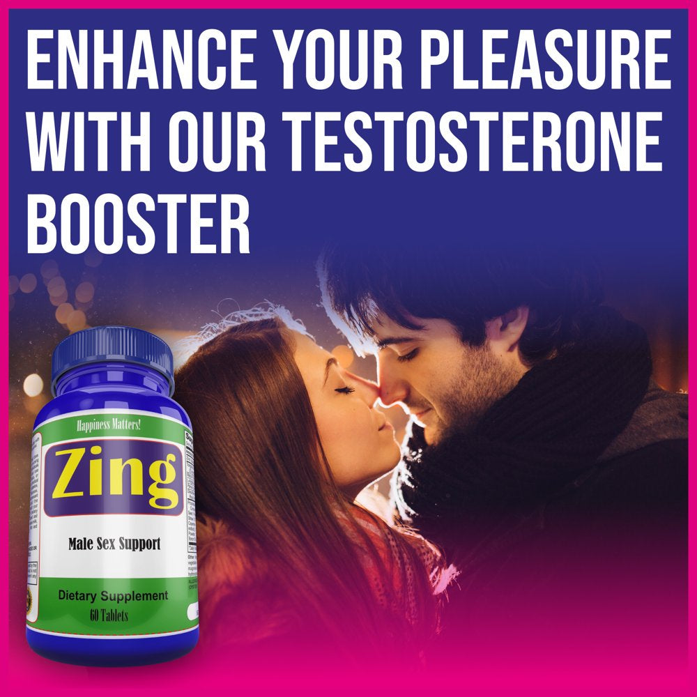 Zing Male Testosterone Supplements, Energy & Stamina Booster (Pack of 2)