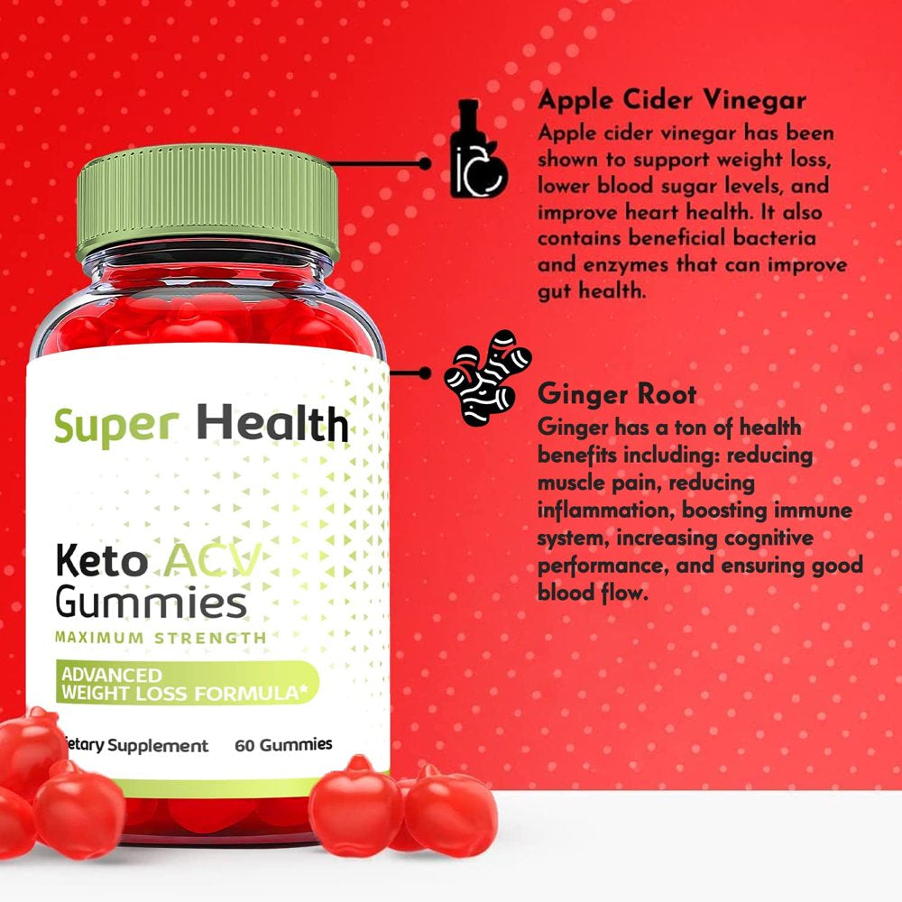 (2 Pack) Super Health Keto ACV Gummies - Supplement for Weight Loss - Energy & Focus Boosting Dietary Supplements for Weight Management & Metabolism - Fat Burn - 120 Gummies