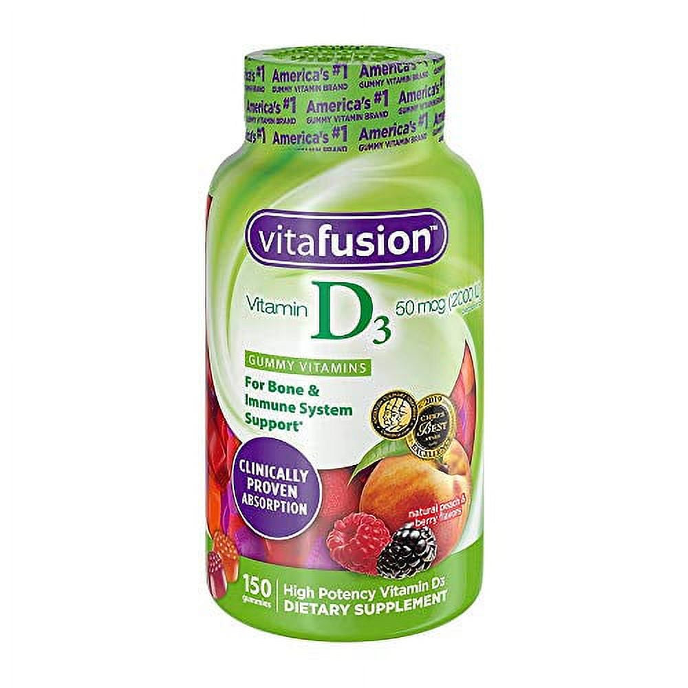 Vitafusion Vitamin D3 Gummy Vitamins, Assorted Flavors, 150 Count, 2 Pack