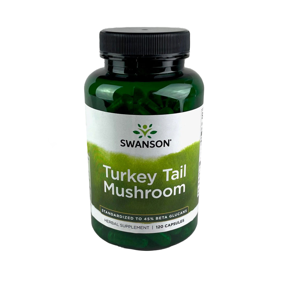 Swanson Turkey Tail Mushroom Extract Standardized to 45% Beta Glucans Capsules to Maintain Immune Health, 500 G, 120 Count