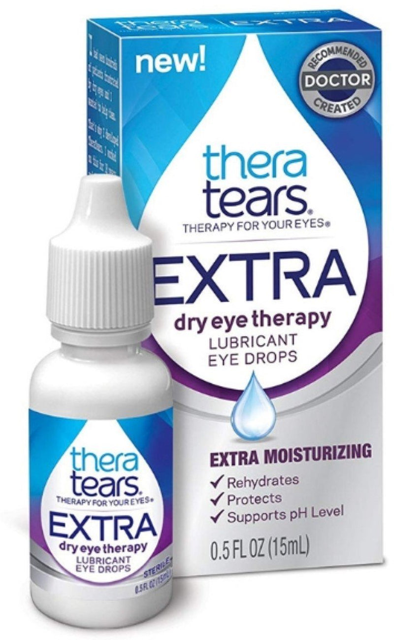 Theratears Extra TM Dry Eye Therapy Lubricant Eye Drops, 0.5 Oz (Pack of 2)