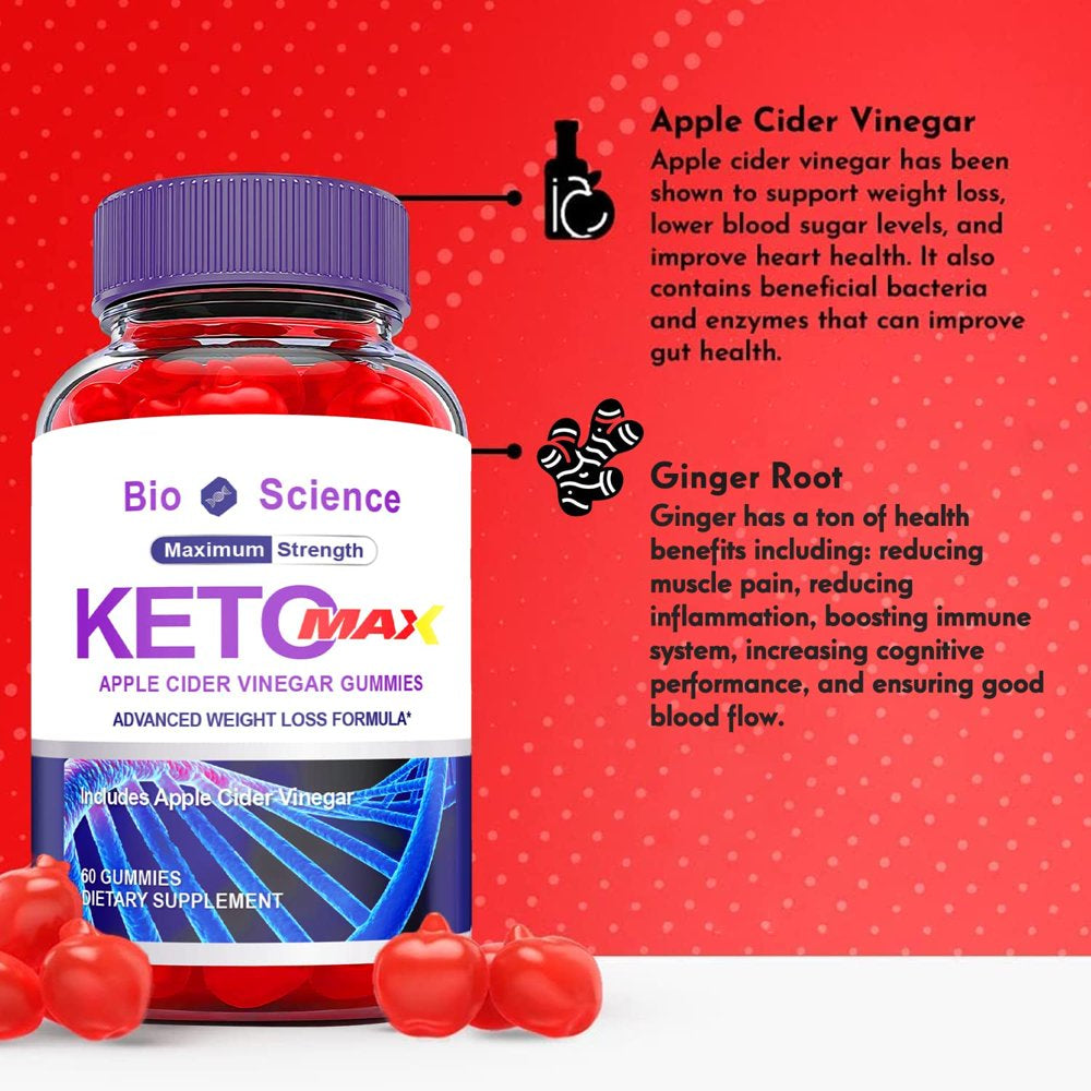 (1 Pack) Bioscience Max Keto ACV Gummies - Supplement for Weight Loss - Energy & Focus Boosting Dietary Supplements for Weight Management & Metabolism - Fat Burn - 60 Gummies