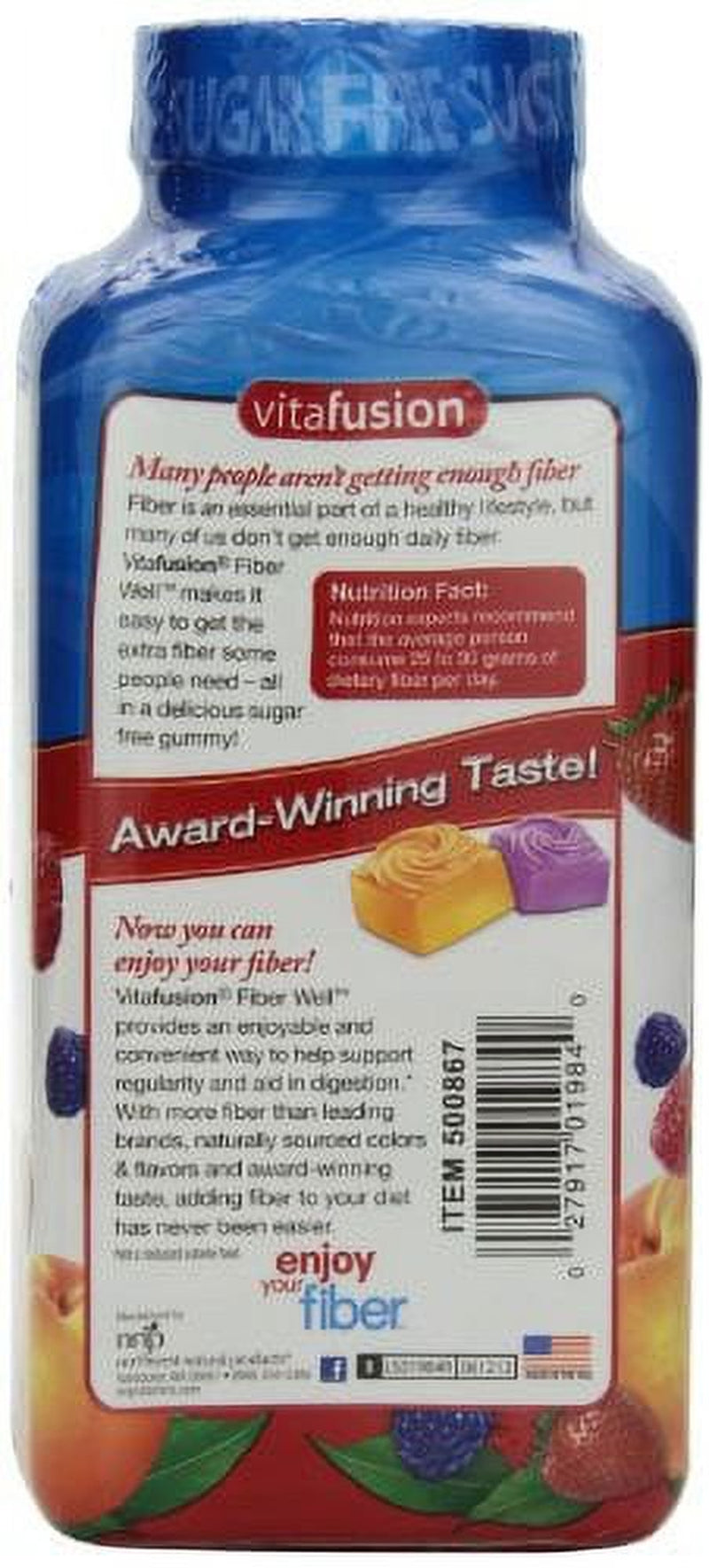 Vitafusion Fiber Gummies, 220 Count "Sugar Free"