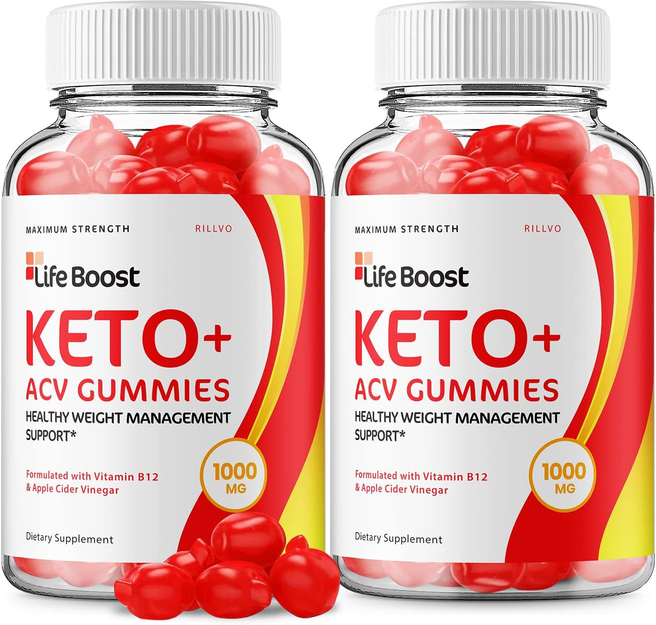 (2 Pack) Life Boost Keto Gummies Advanced Formula Life Boost Keto ACV Gummies Apple Cider Vinegar 1000Mg (120 Gummies)