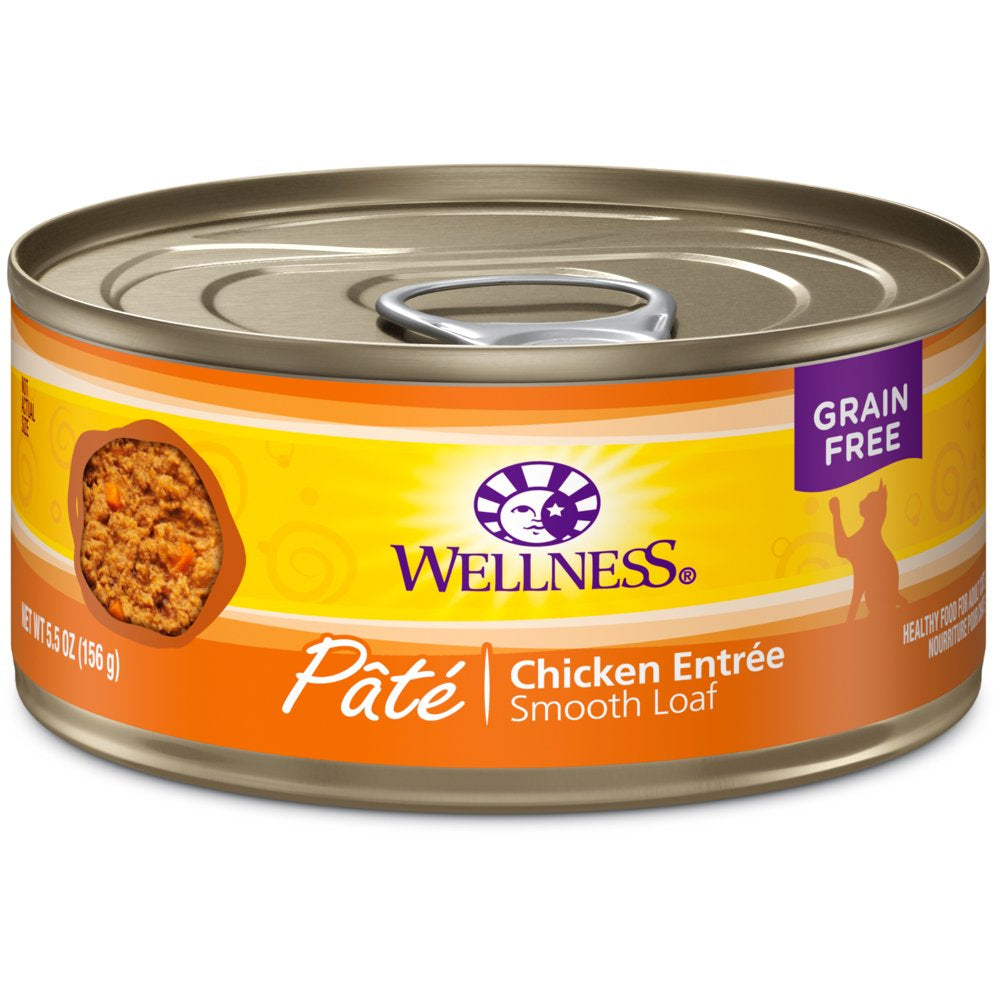 Wellness Complete Health Grain Free Canned Cat Food, Chicken Pate, 5.5 Ounces (Pack of 24)