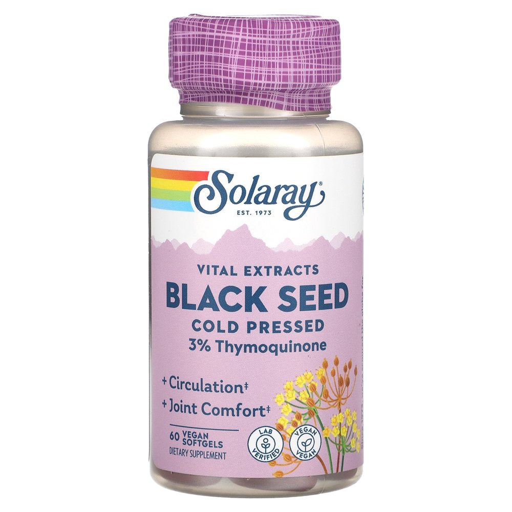 Solaray Vital Extracts, Black Seed, Cold Pressed, 60 Vegan Softgels