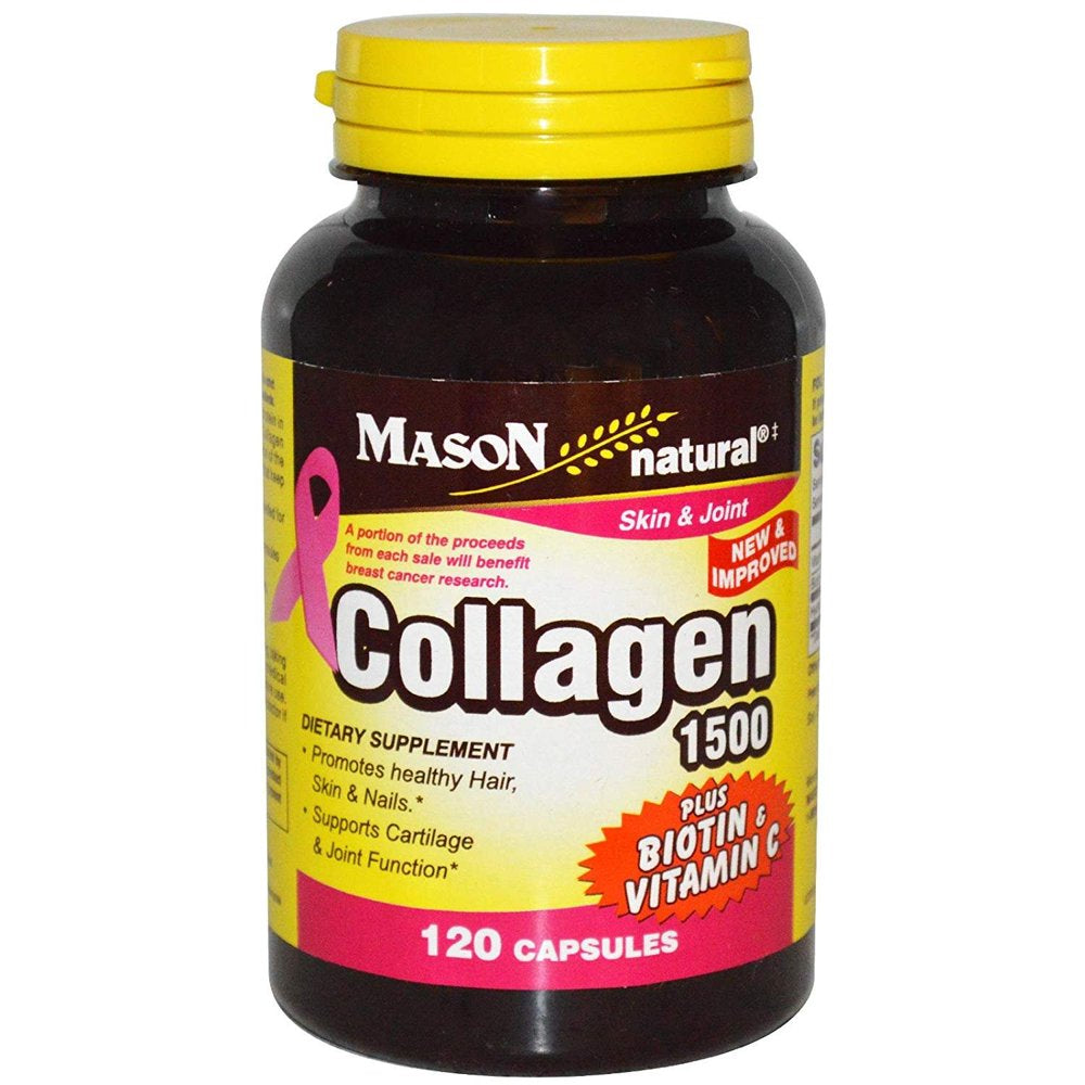 Mason Natural Collagen plus Biotin & Vitamin C for Skin & Joint, 1500 Mg, 120 Ct
