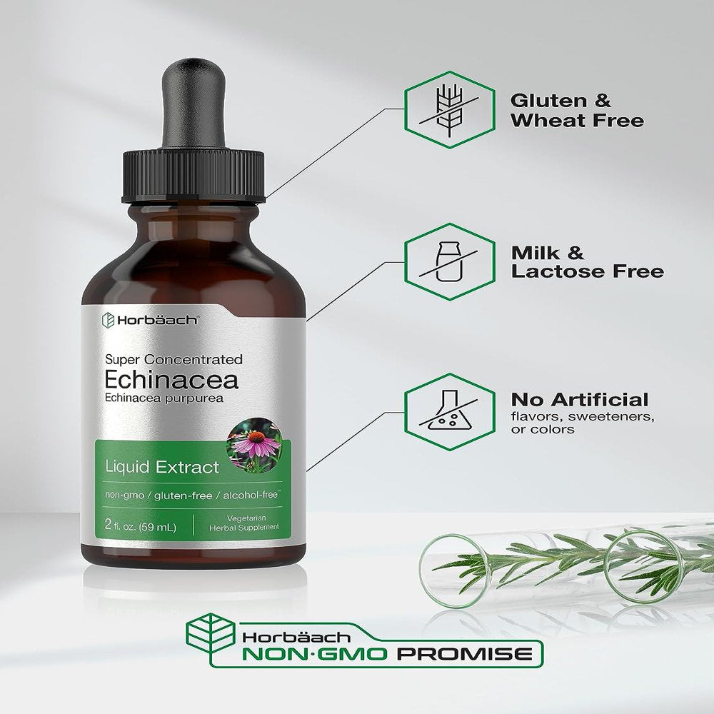 Echinacea Liquid Extract | 2 Oz | Vegetarian & Alcohol Free | by Horbaach