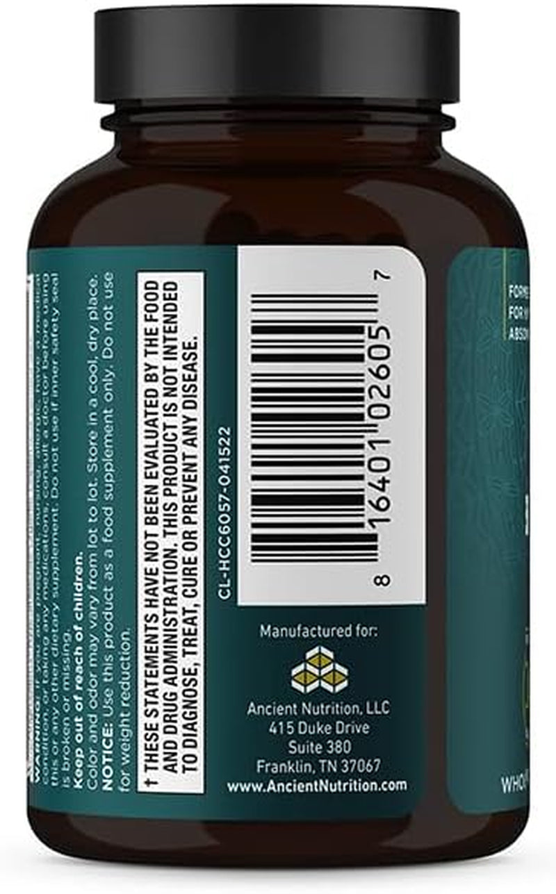Ancient Nutrition Herbal Apple Cider Vinegar Capsules with Superfood & Antioxidants, Herbal Apple Cider Vinegar Capsules, Vegan, Gluten-Free, 60 Count