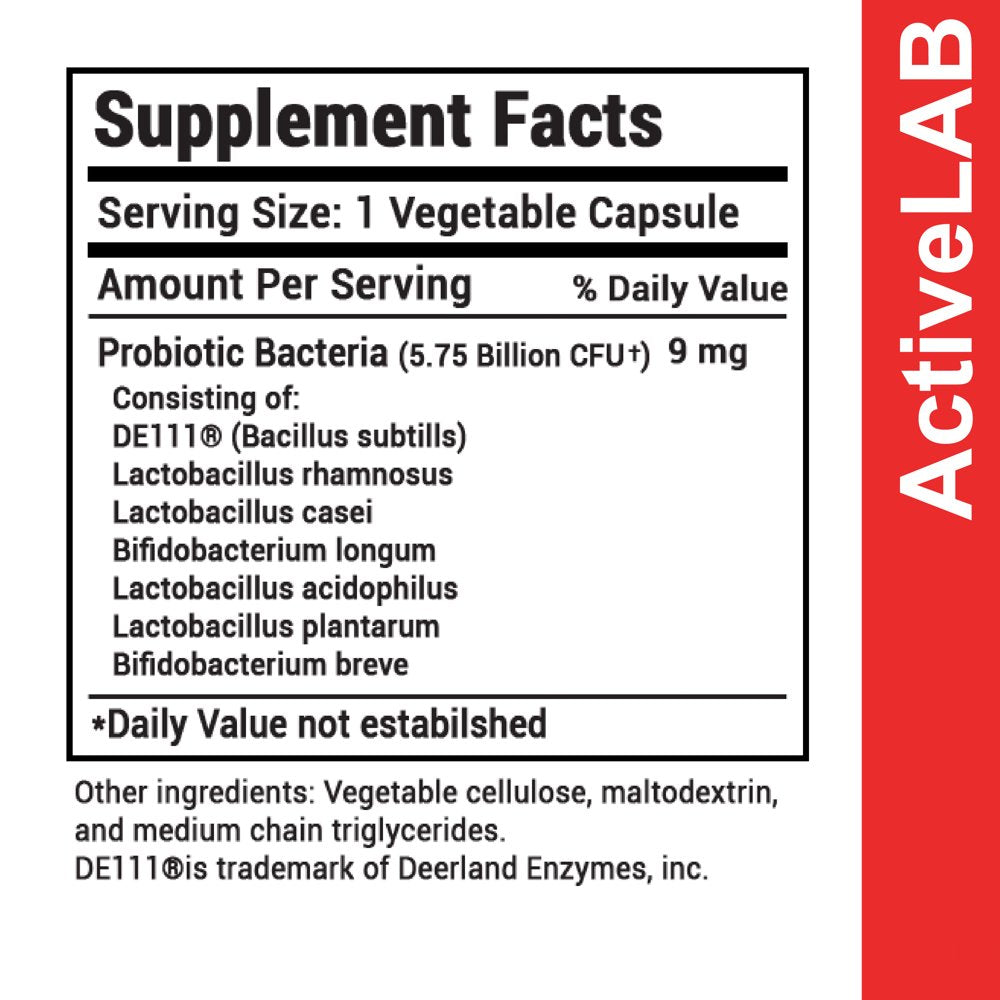 Activelab Advanced Probiotics for Women, Probiotics for Men and Adults, All Natural; Shelf Stable Probiotic Supplement with Prebiotic, Best Lactobacillus Probiotic; 60 Capsules