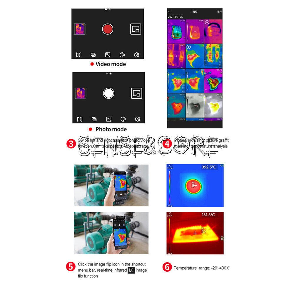 Uti120 Thermal Imager Infrared Thermal Imaging Camera for Adroid IOS Smart Phone