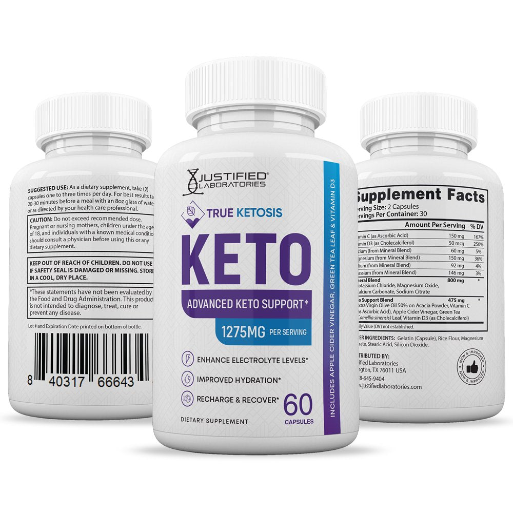 True Ketosis Keto ACV Gummies 1000Mg & Keto ACV Pills 1275MG Bundle