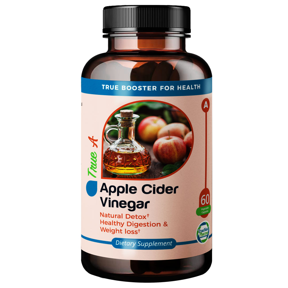 Truemed Apple Cider Vinegar Vitamin B6 Vitamin B12 Healthy Digestion and Weight Loss Supplements 750 Mg 60 Capsules